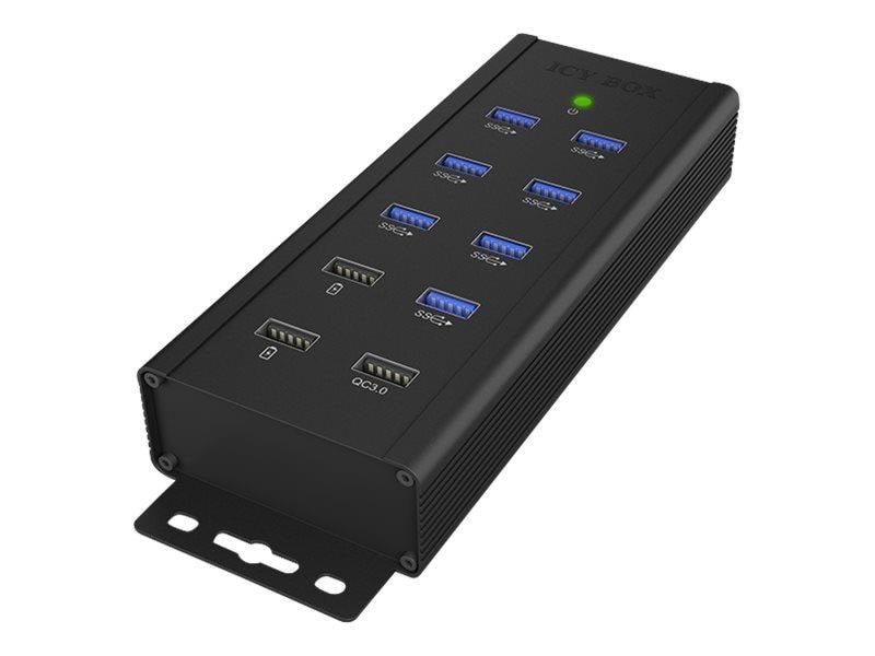 ICY BOX 7-Port - USB 3.0 USB hub - USB 3.2 - 7 ports - Sort Usb Hub IB-HUB1703-QC3