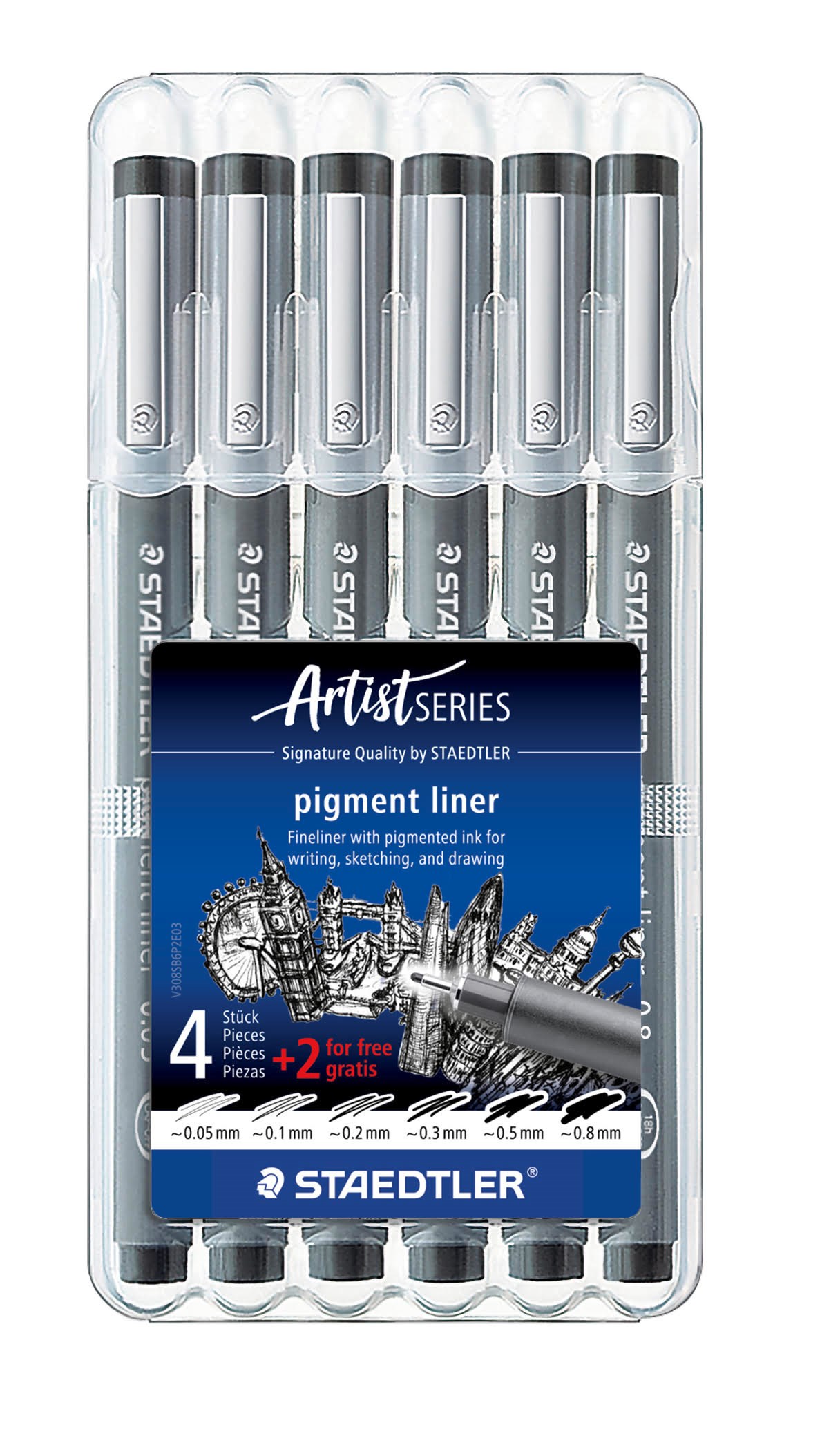 Stædtler STæDTLER Pigment L. 4+2 ass/boks Tegneværktøj 308 SB6P
