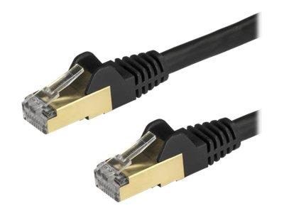 StarTech.com 1m Black Cat6a / Cat 6a Shielded Ethernet Patch Cable 1 m - patch cable - 1 m - black - Sort - 1m Netværkskabel 6ASPAT1MBK