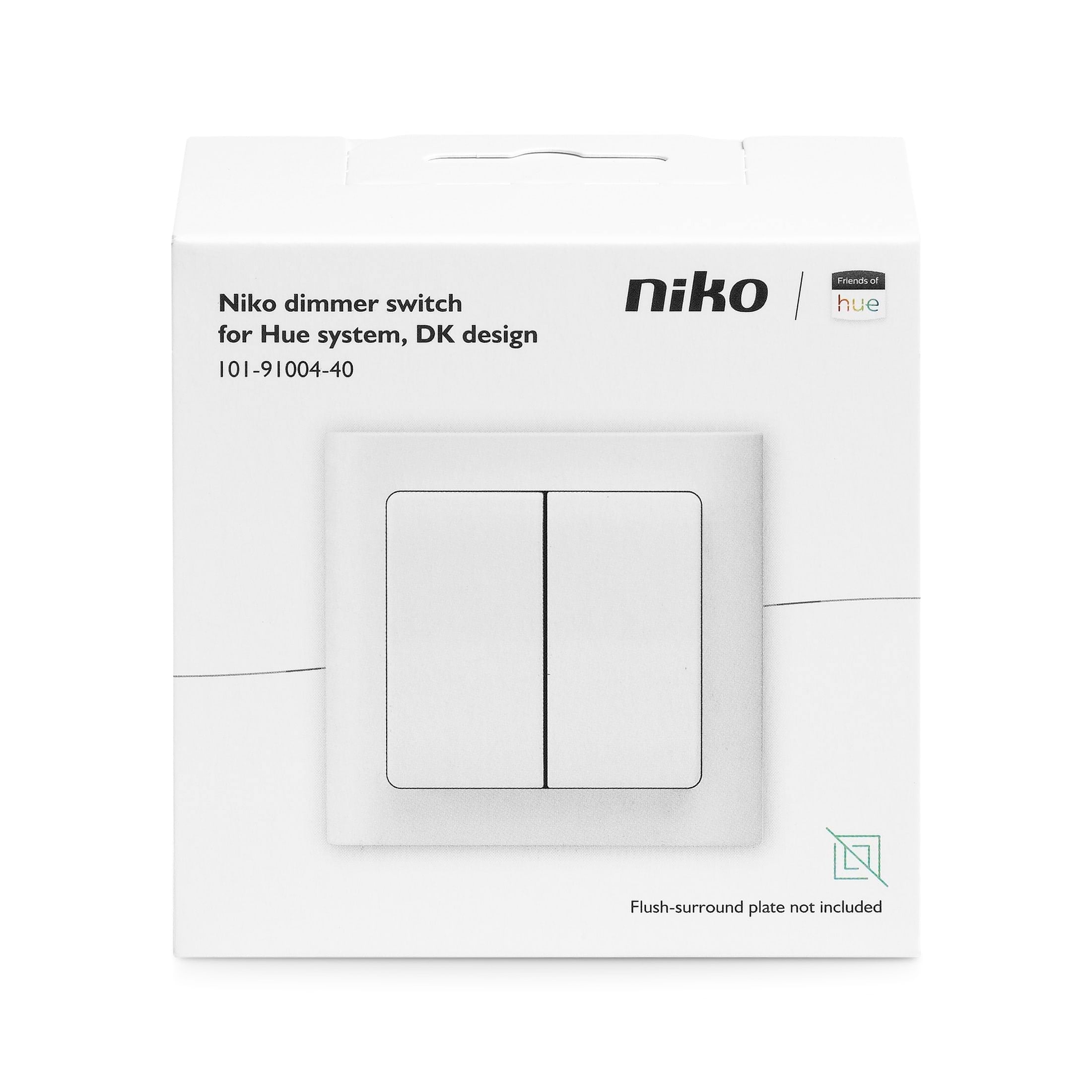 Niko Trådløs FUGA Lysdæmper/Kontakt til Philips Hue - Intense White Smart Home 5413736366589