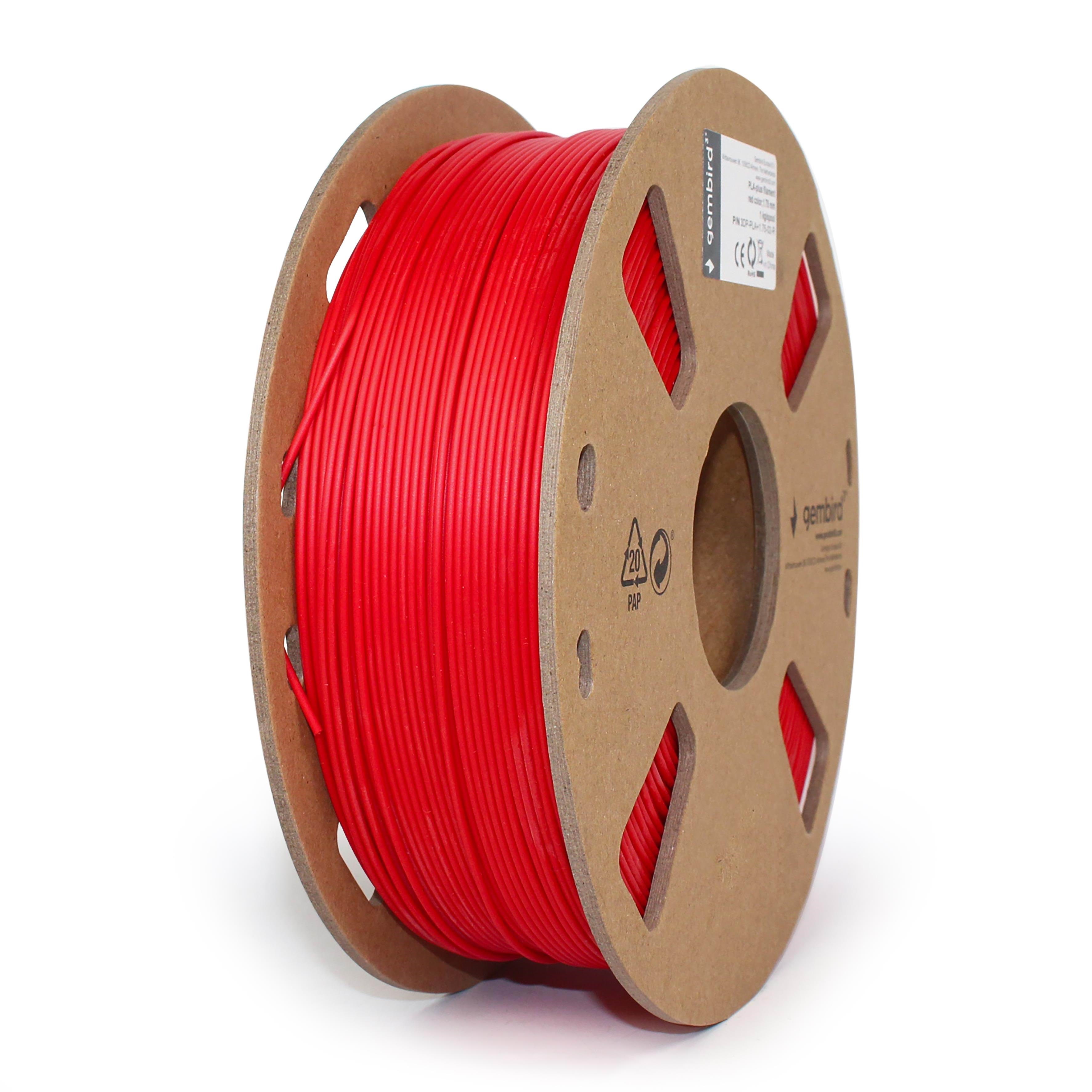 Gembird PLA filament - Rød - 1.75mm ø - 1 kg