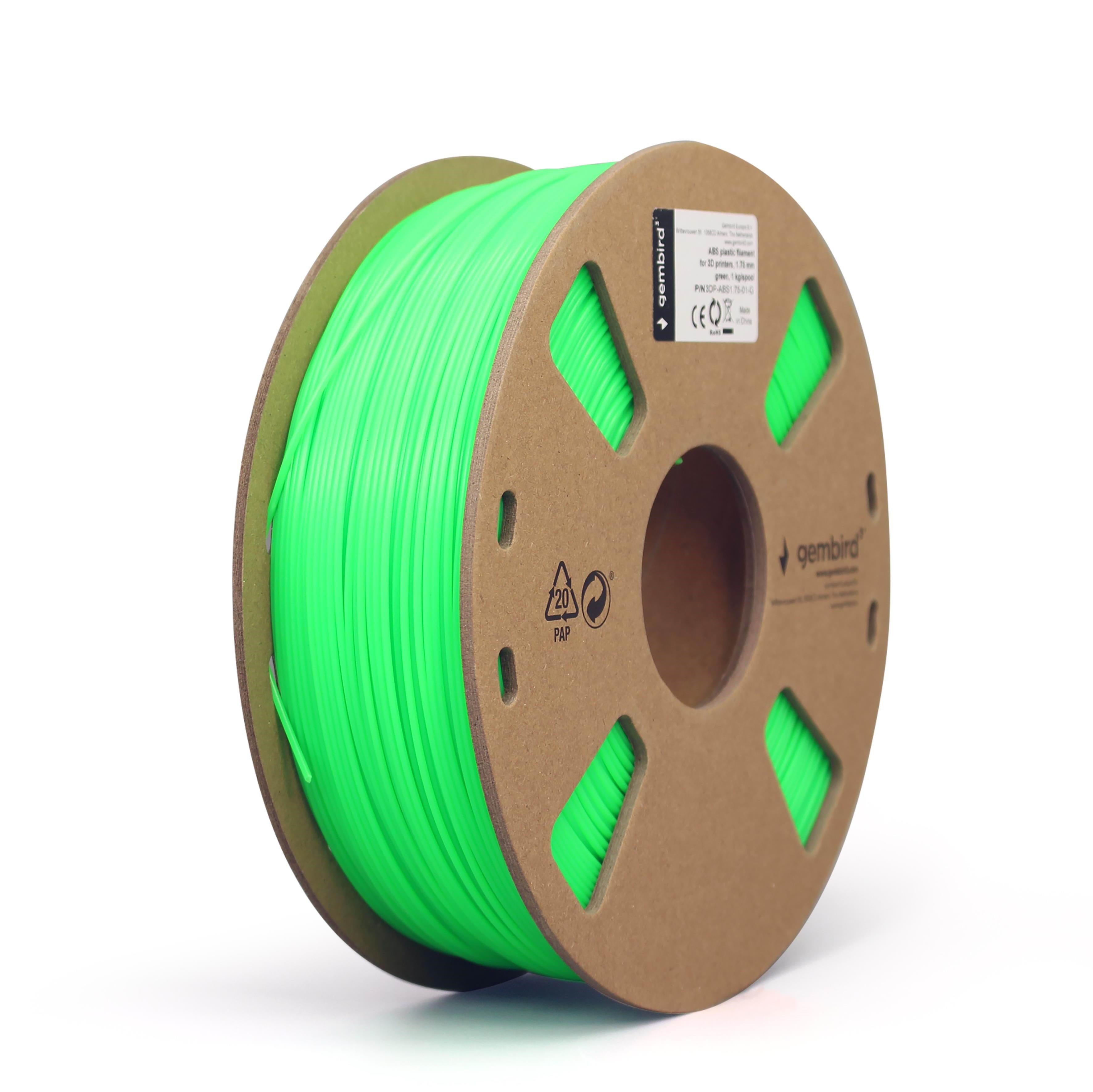 Gembird ABS filament - Grøn - 1.75mm ø - 1 kg