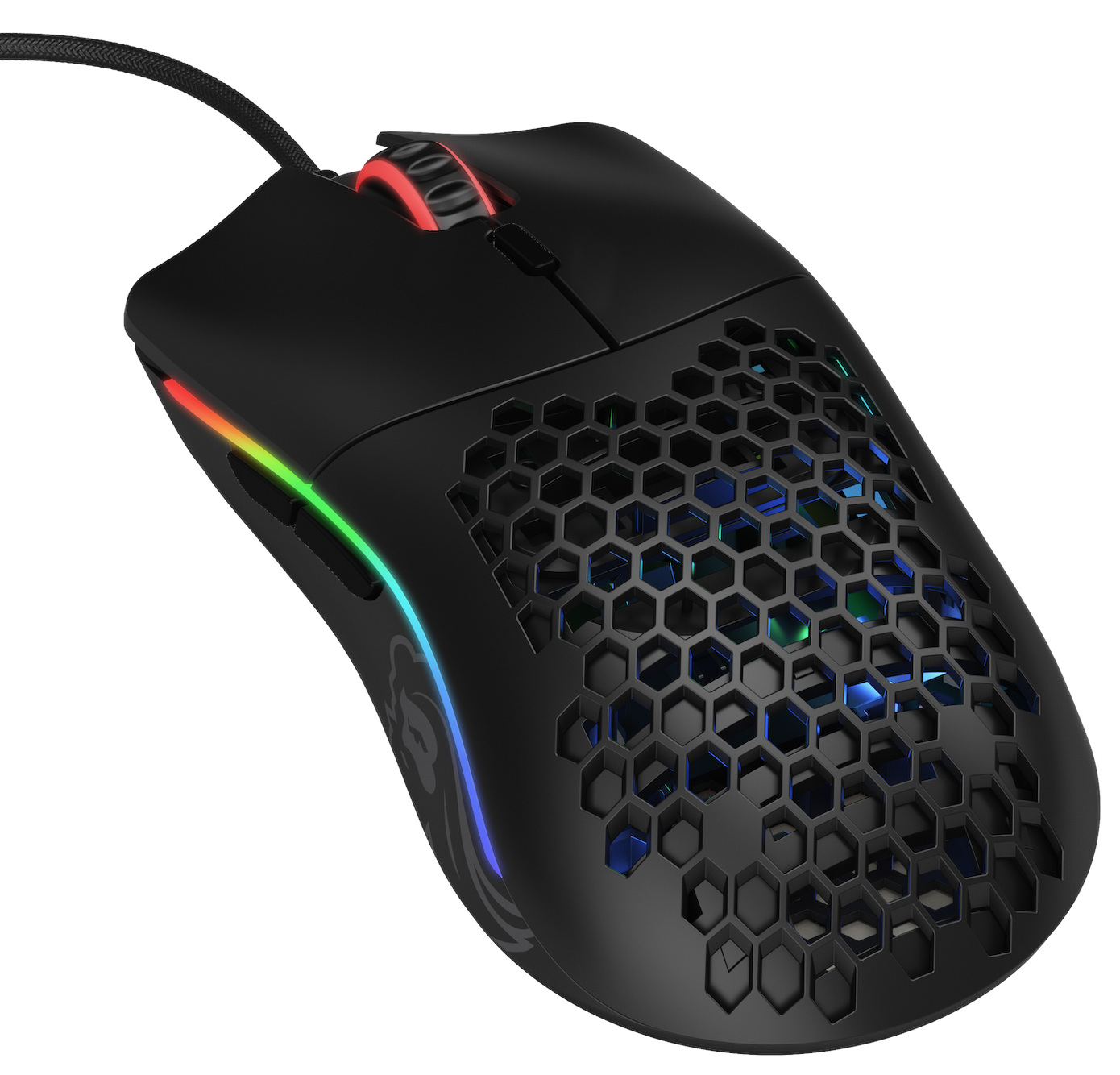 Glorious Model O - Matte Black - Gaming Mus - Optisk - 6 knapper - Sort med RGB lys