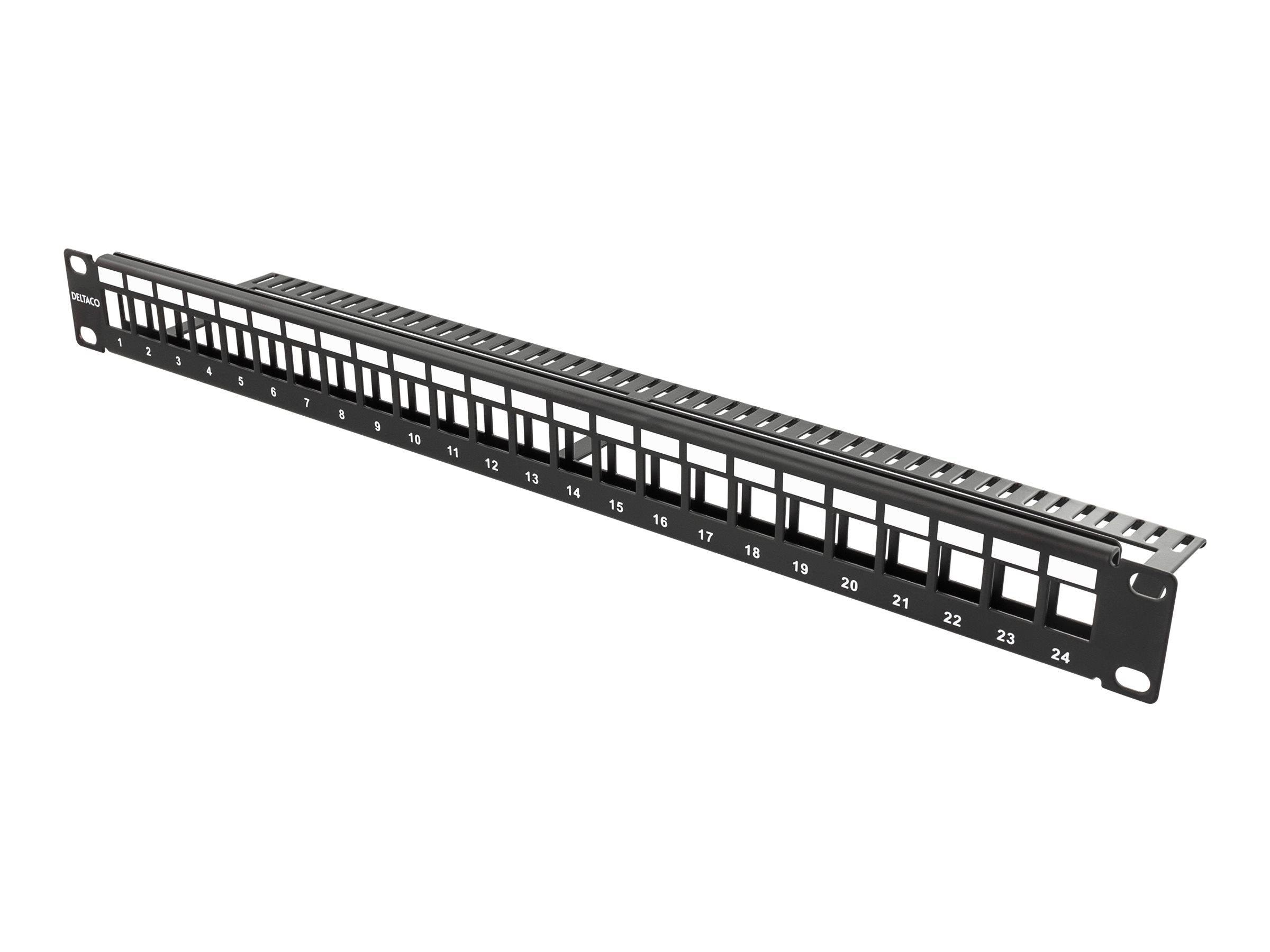 Deltaco Patch Panel 24-Port 1U 19" Without Connectors Netværkstilbehør PAN-113