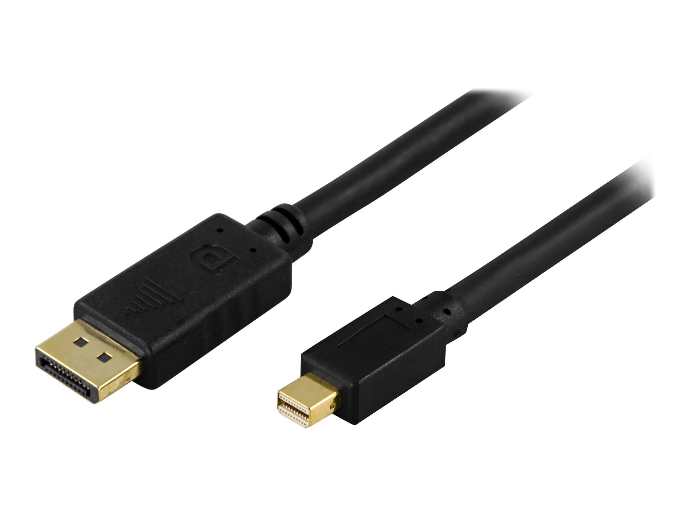 Deltaco DisplayPort til Mini DisplayPort monitorka Skærmkabel Sort DP-1151