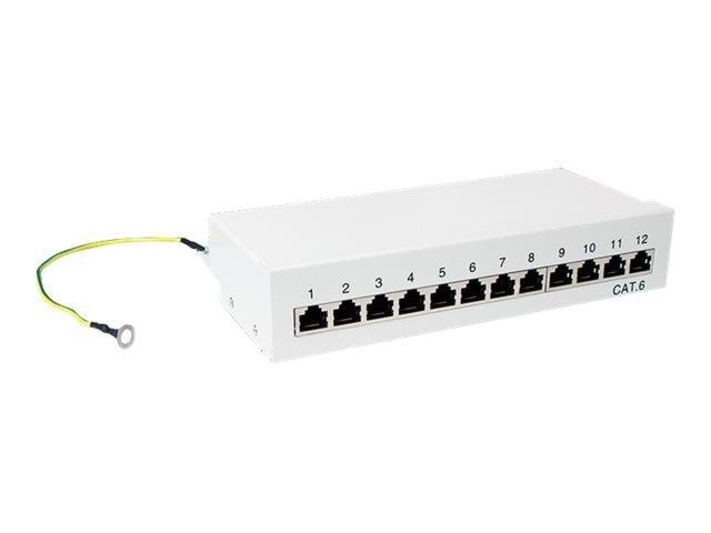 LogiLink NP0017A Cat.6 Patch Panel 12-Port Shielded Desktop Light Grey Netværkstilbehør