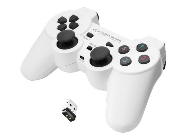 Esperanza Wireless GamePad PS3/PC USB Gladiator White - Wireless Controller - PC Spil Tilbehør EGG108W