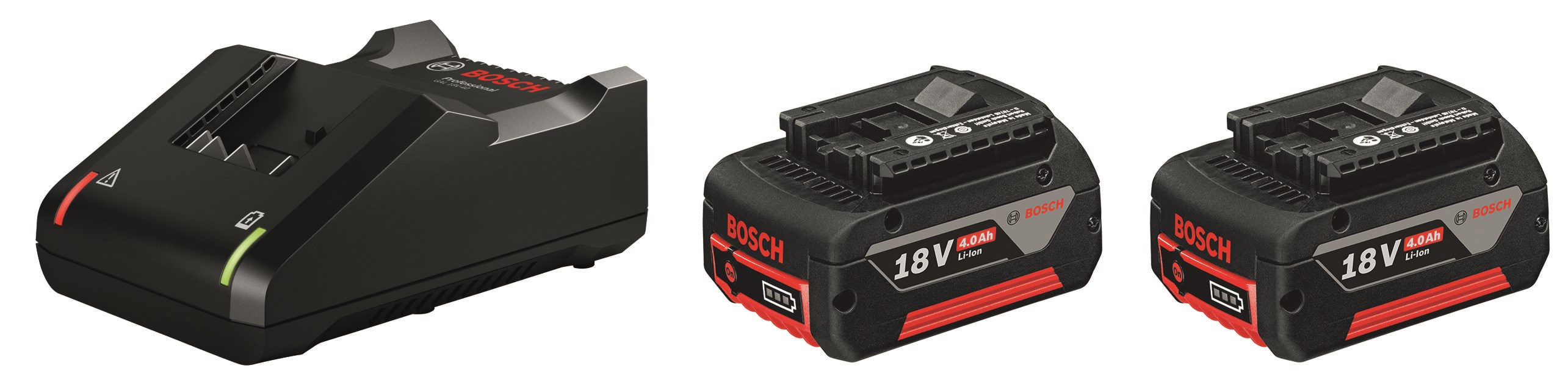 Bosch Professional 2 x GBA 18V 4.0Ah + GAL 18V-40 Akku Lader 1600A019S0