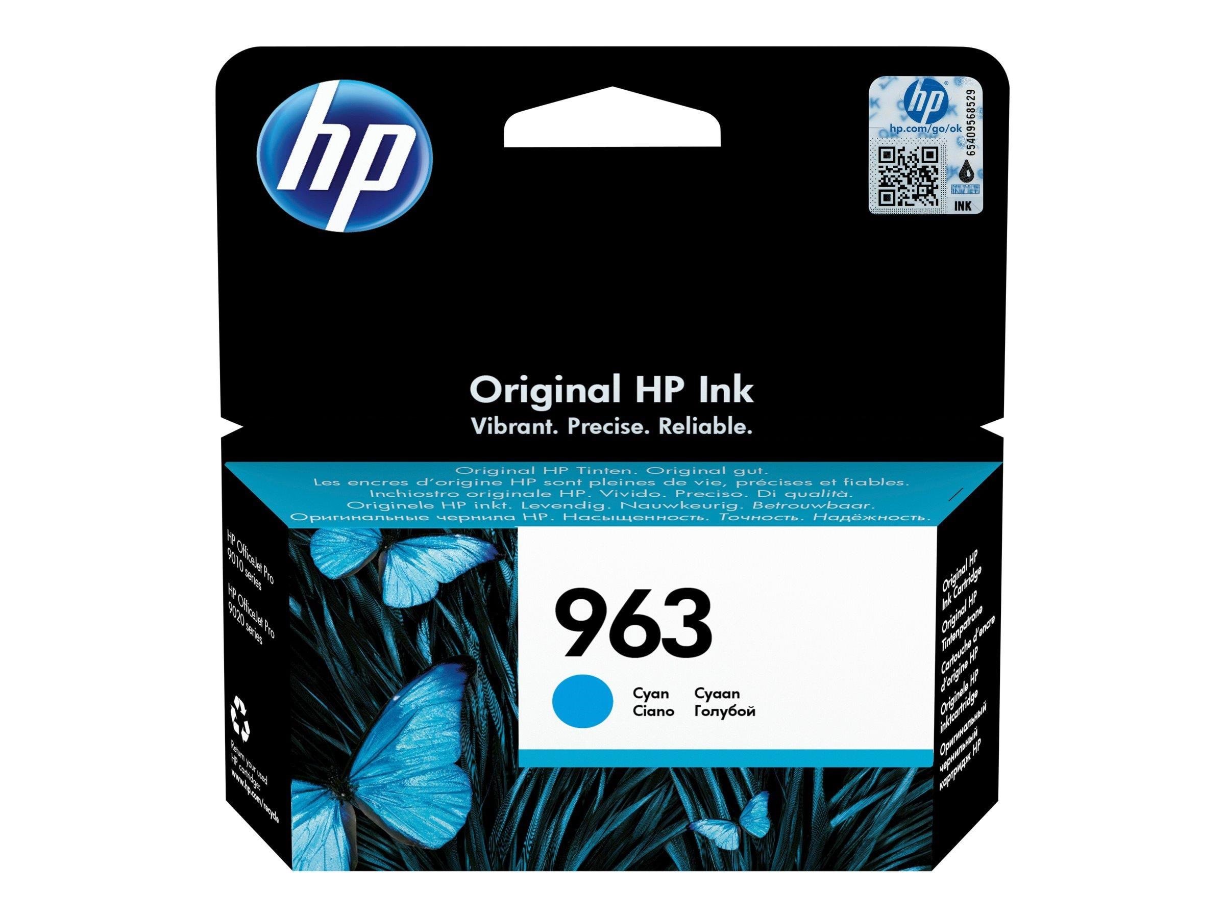 HP 963 / 3JA23æ Cyan Ink Printerpatron Og Toner