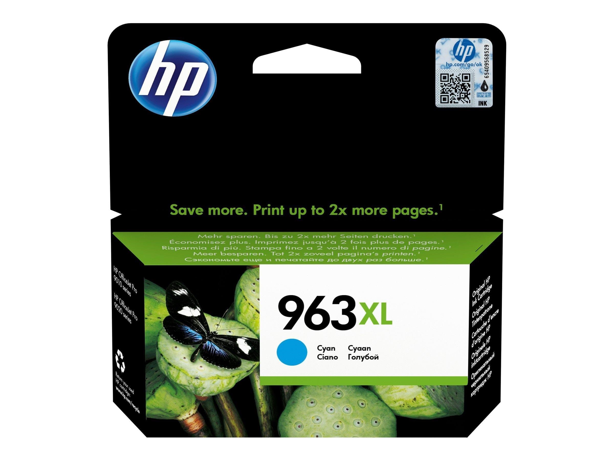 HP 963XL / 3JA27æ High Capacity Cyan Ink Printerpatron Og Toner