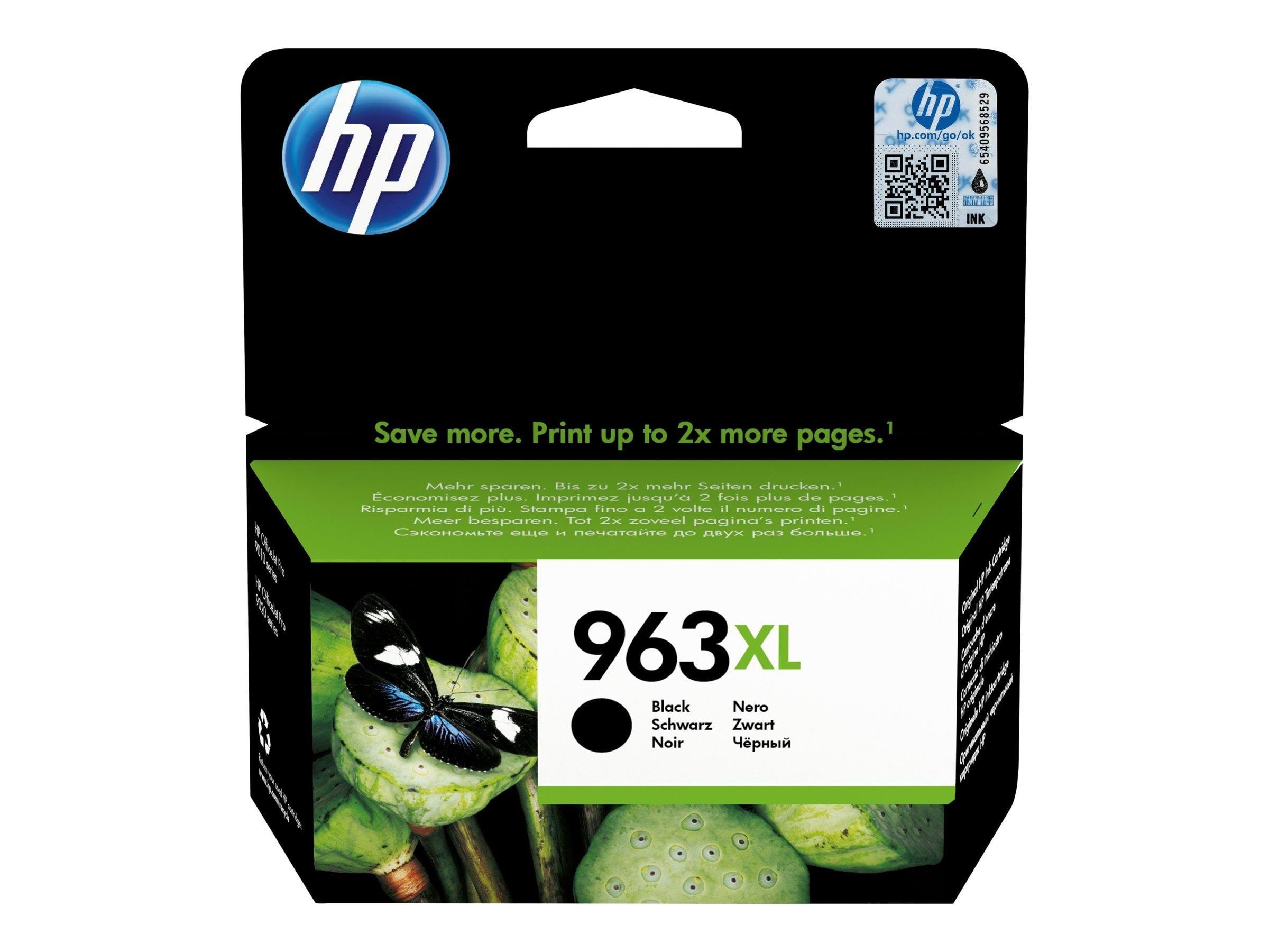HP 963XL / 3JA30AE High Capacity Black Ink Printerpatron Og Toner Sort