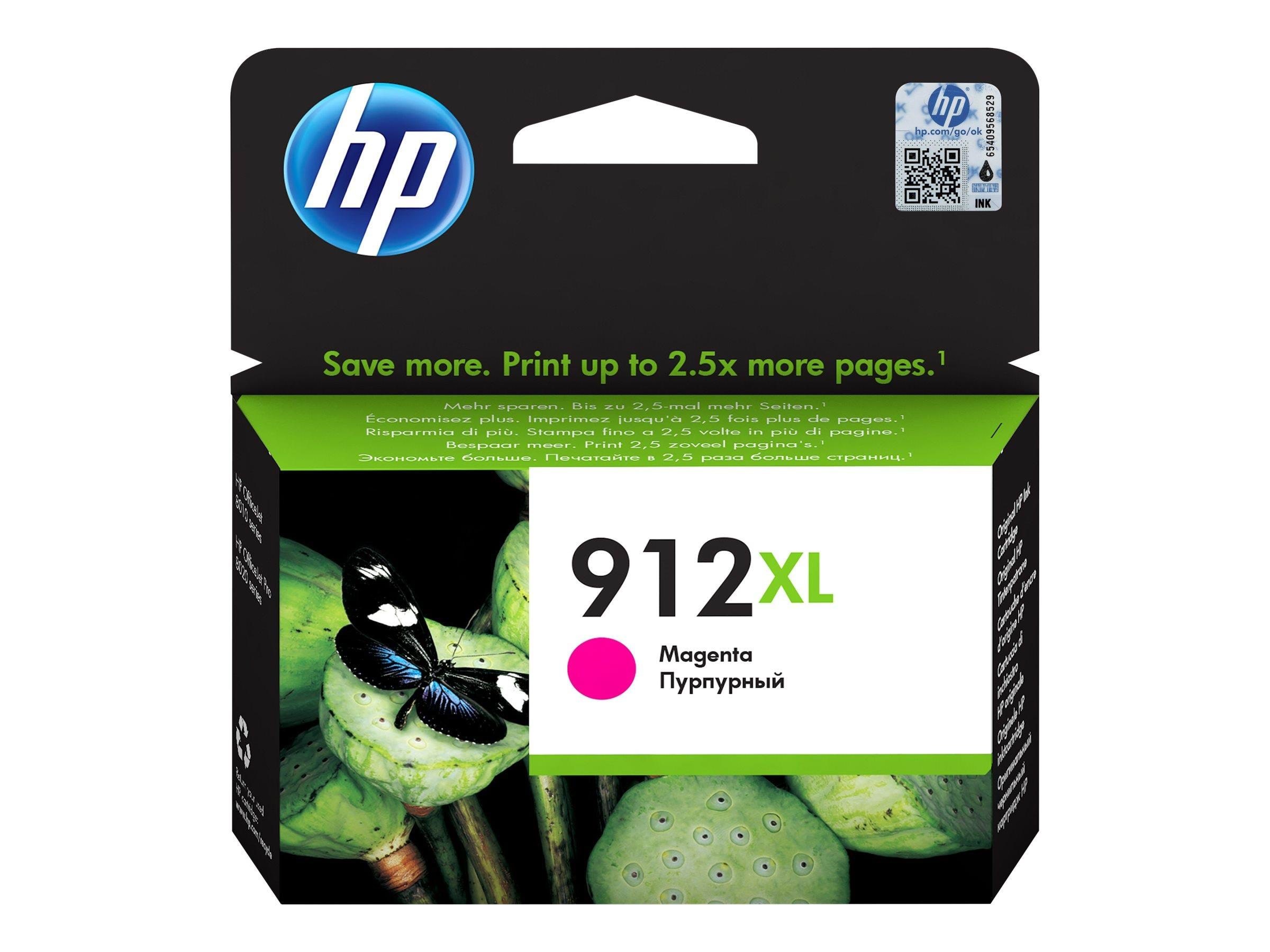 HP 912XL / 3YL82æ High Capacity Magenta Ink Printerpatron Og Toner