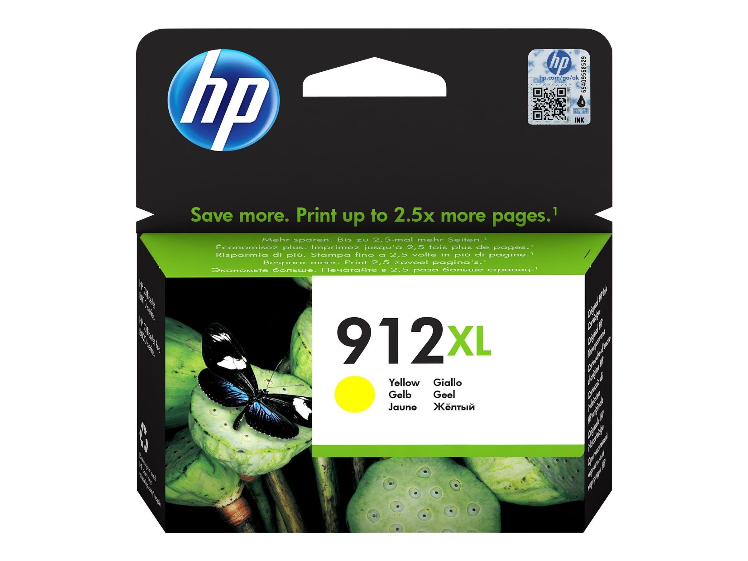 HP 912XL / 3YL83AE High Capacity Yellow Ink Printerpatron Og Toner Gul