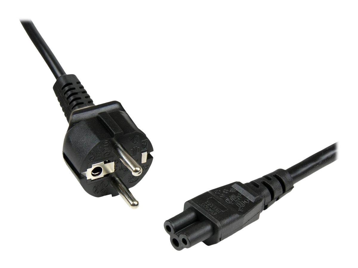 StarTech.com Laptop Power Cord Schuko CEE7 to C5 Clover Leaf - power cable - 2 m Strømkabel Sort PXTNB3SEU2M
