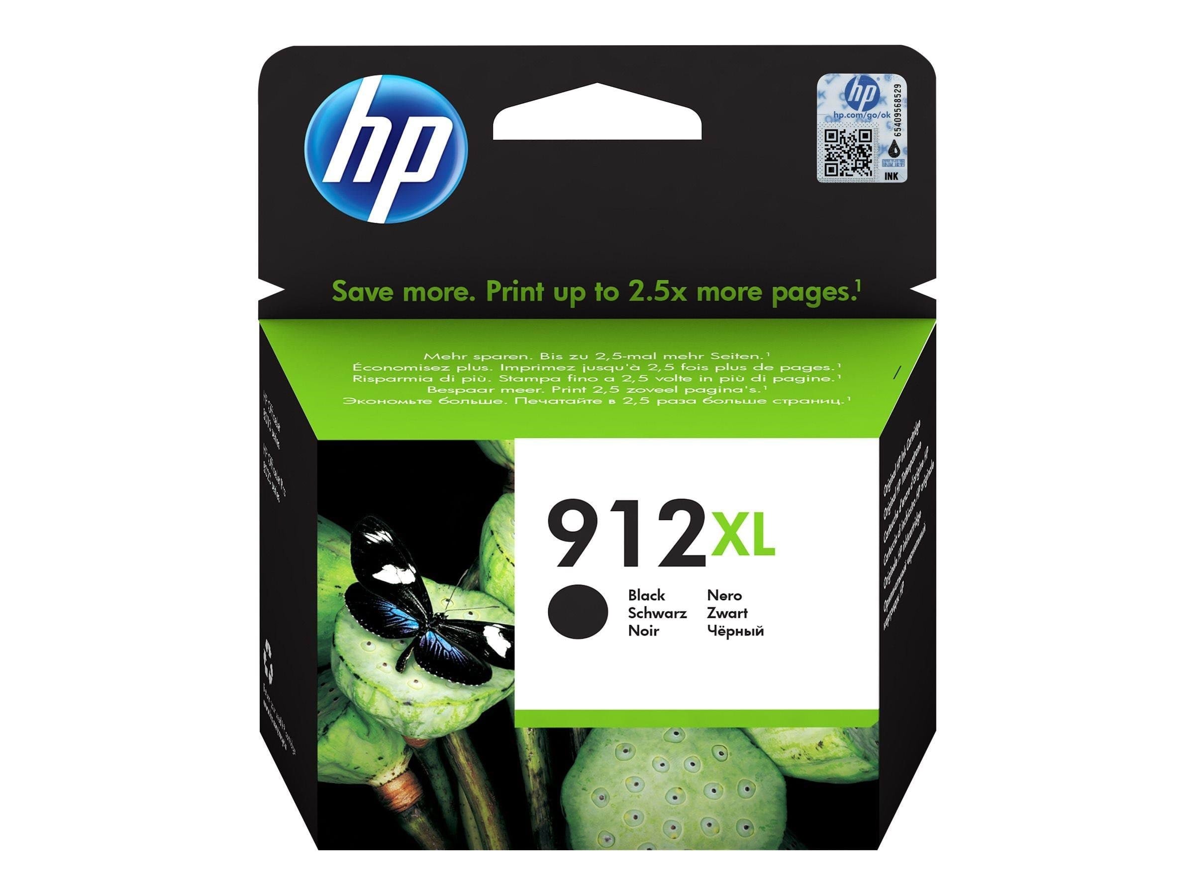 HP 912XL / 3YL84æ High Capacity Black Ink Printerpatron Og Toner Sort
