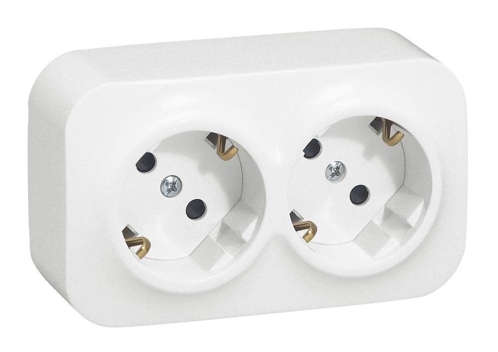 Legrand Forix dobbelt stikkontakt i hvid 16A / til 2 faser Afbrydermateriel 782423