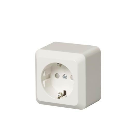 ABB Stikkontakt ENKELT (Jussi) PÅBYGNING 16A Hvid Afbrydermateriel 2TKA000660G1