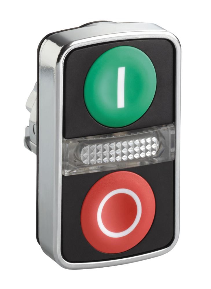 Schneider Electric Trykknaphoved Ø22 dobbelt med LED mærke: hvid/hvid I 0 Trykknapper Og Signalenheder ZB4BW7A3741