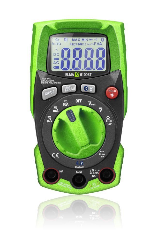 Elma Instruments Elma 6100BT IP65 sand RMS Multimeter med Bluetooth Gratis APP og indbygget kraftig LED lommelygte