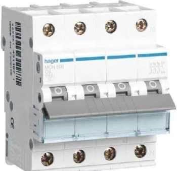 Hager Automatsikring 3P+N 16A C kar Komponent Til Tavle Og Kasse MCN616E