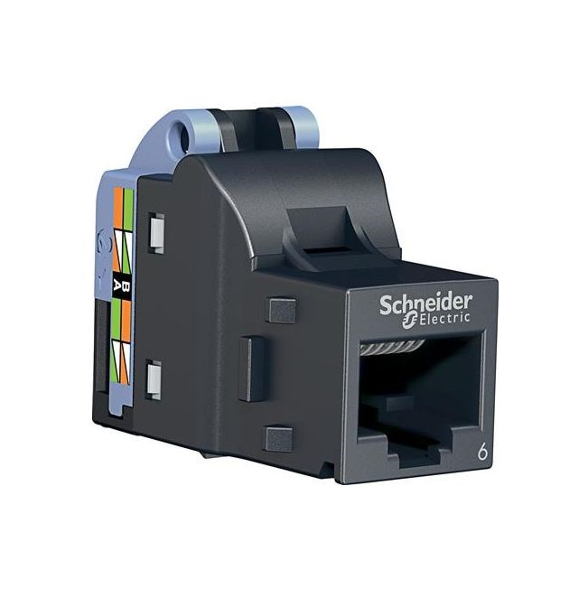 LK Actassi cat. 6 konnektor RJ45 S1 UTP Lauritz Knudsen Sort VDIB17716U01
