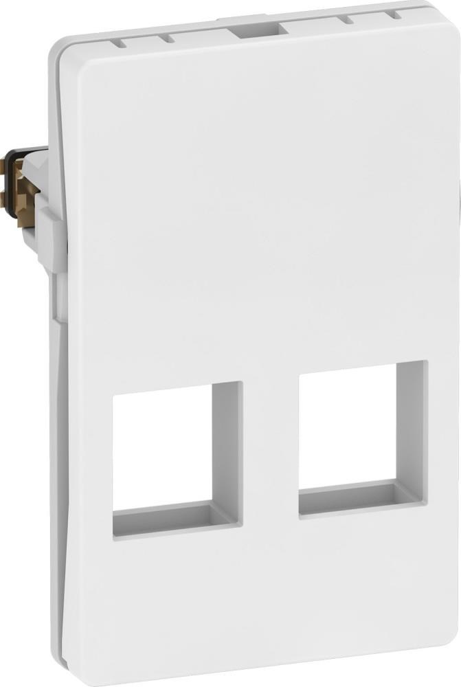 LK FUGA dataudtag uden konnektor for 2 Keystone-small 1½ modul, hvid Lauritz Knudsen 540D6690