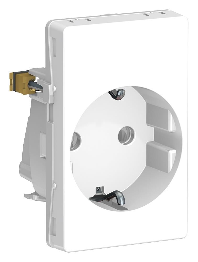 LK FUGA stikkontakt med sidejord 1½ modul, hvid Lauritz Knudsen 501D6661