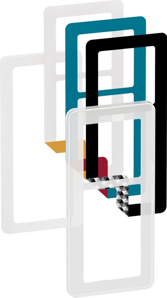 LK FUGA Choice Design ramme 2½ modul, frostet inkl. 6 farver Lauritz Knudsen 560D6525