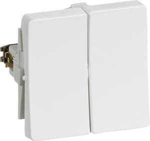 LK FUGA afbryder med dobbelt korrespondance 13A (gammel type) 1 modul, hvid