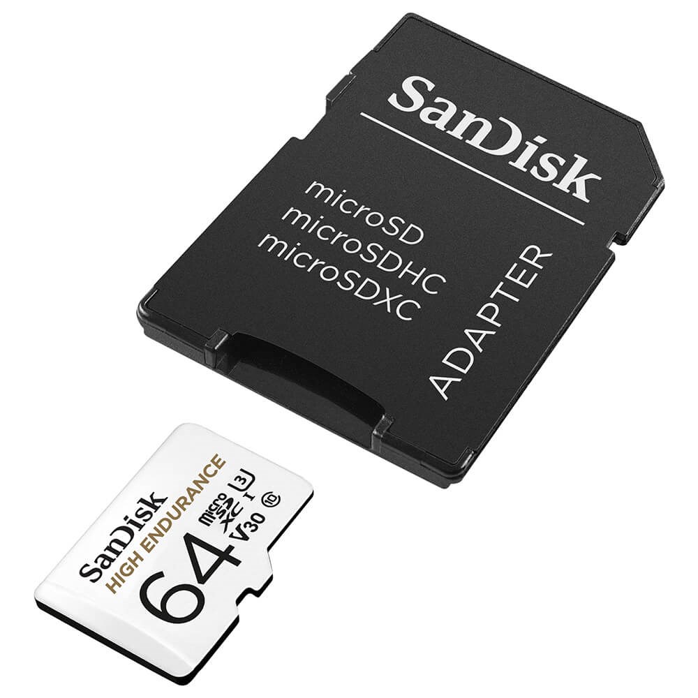 SANDISK High Endurance microSD/SD - 100MB/s - 64GB Hukommelseskort SDSQQNR-064G-GN6IA
