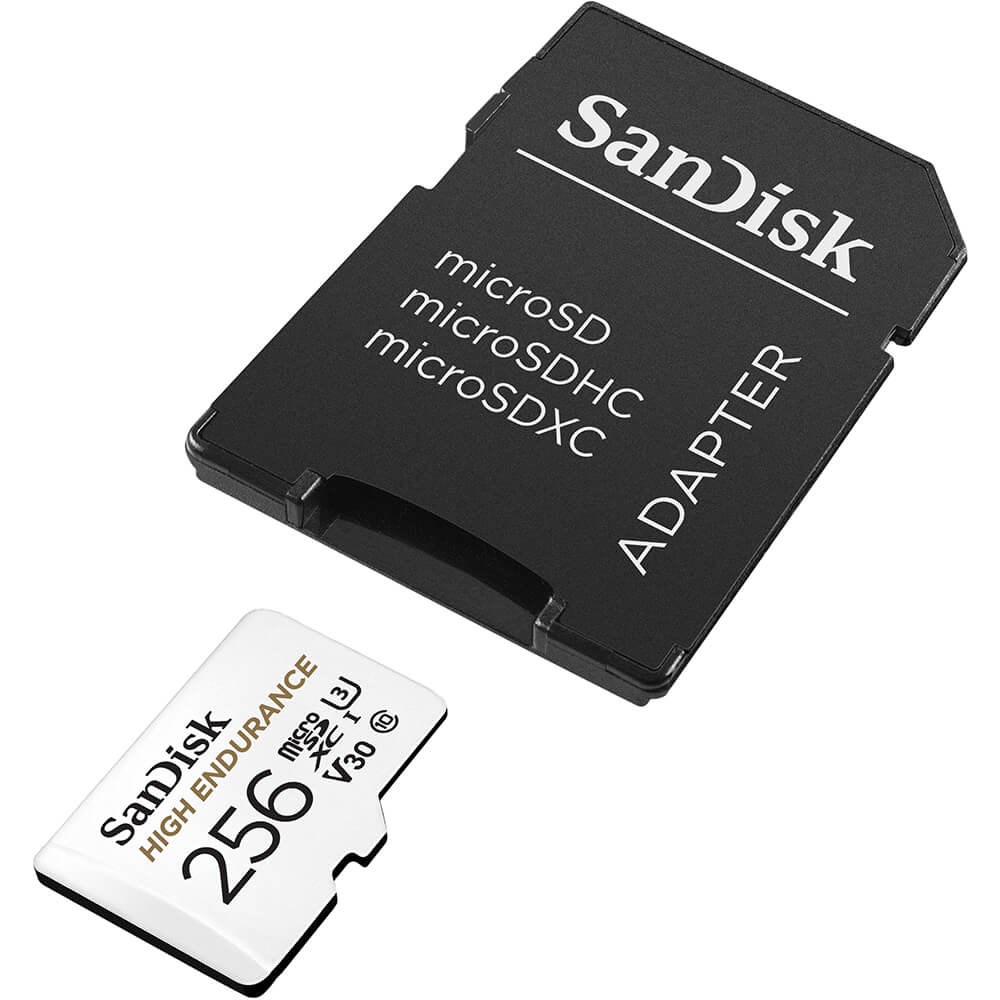SANDISK High Endurance microSD/SD - 100MB/s - 256GB Hukommelseskort SDSQQNR-256G-GN6IA