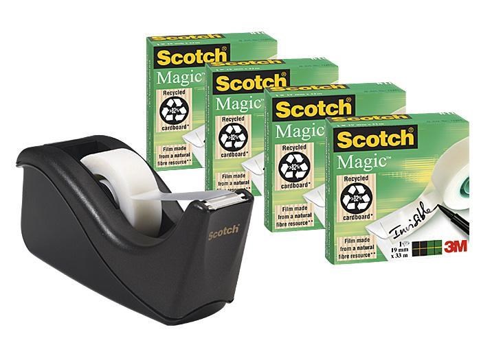 3M Table Dispenser C60 +4 pcs. 19mmx33m black Tape FT510110628