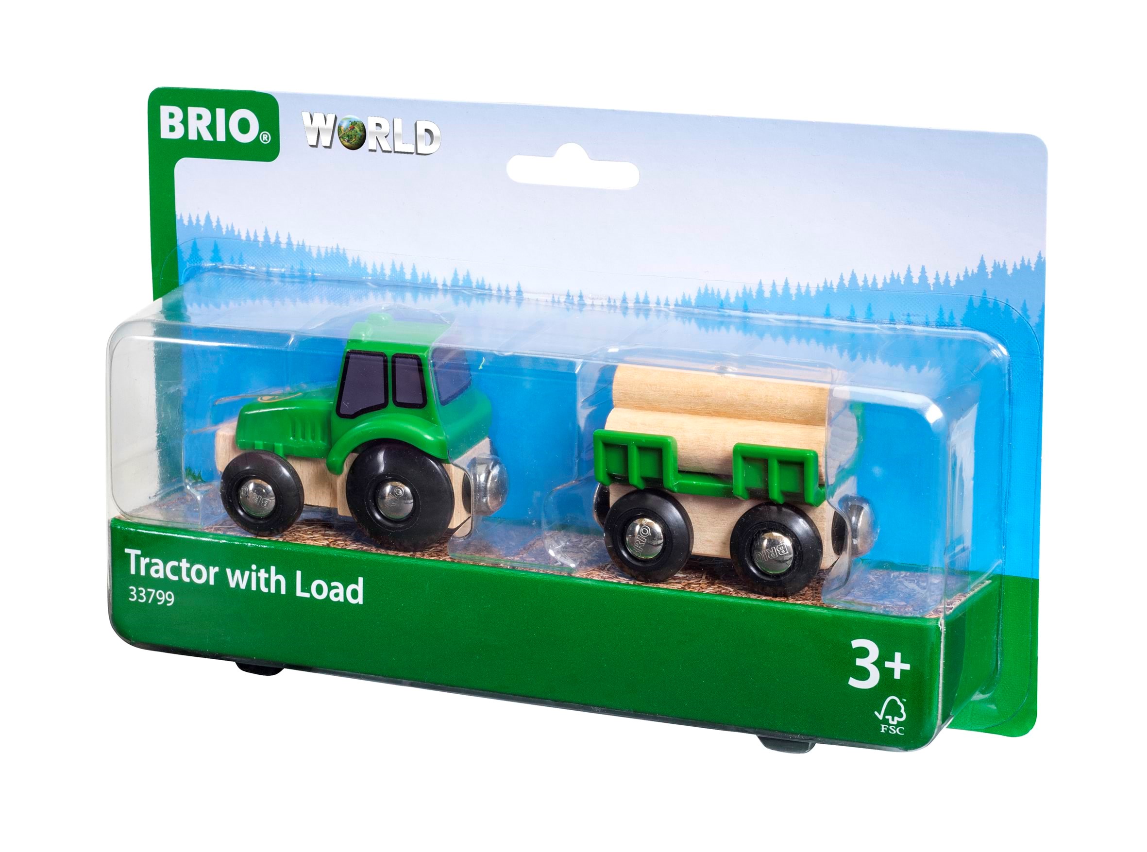 Brio 33799 Traktor m/vogn og tømmer Brio Tog