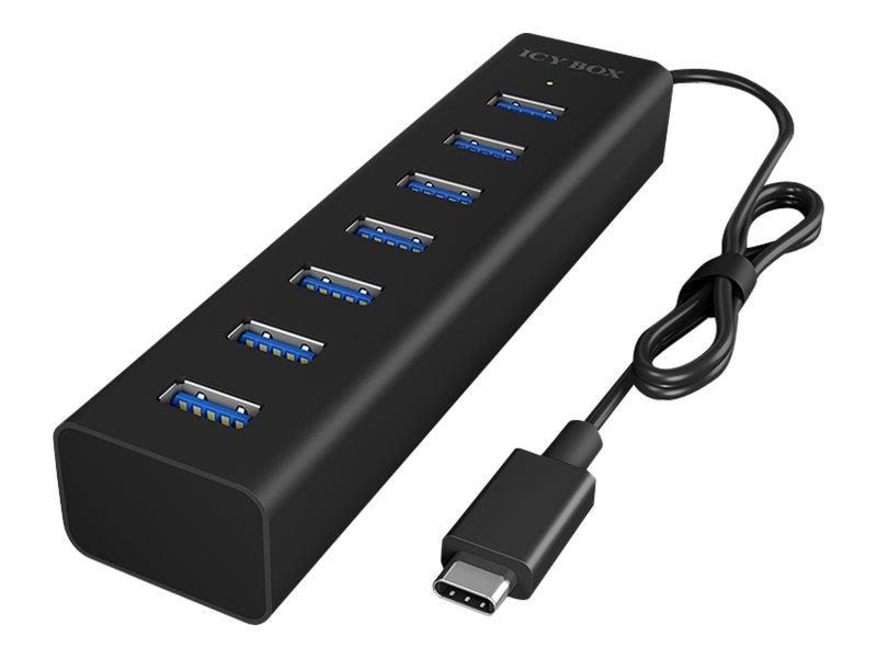 ICY BOX Hub 7-Port USB 3.0 IB-HUB1700-C3 USB hub - USB 3.2 - 7 ports - Sort Usb Hub