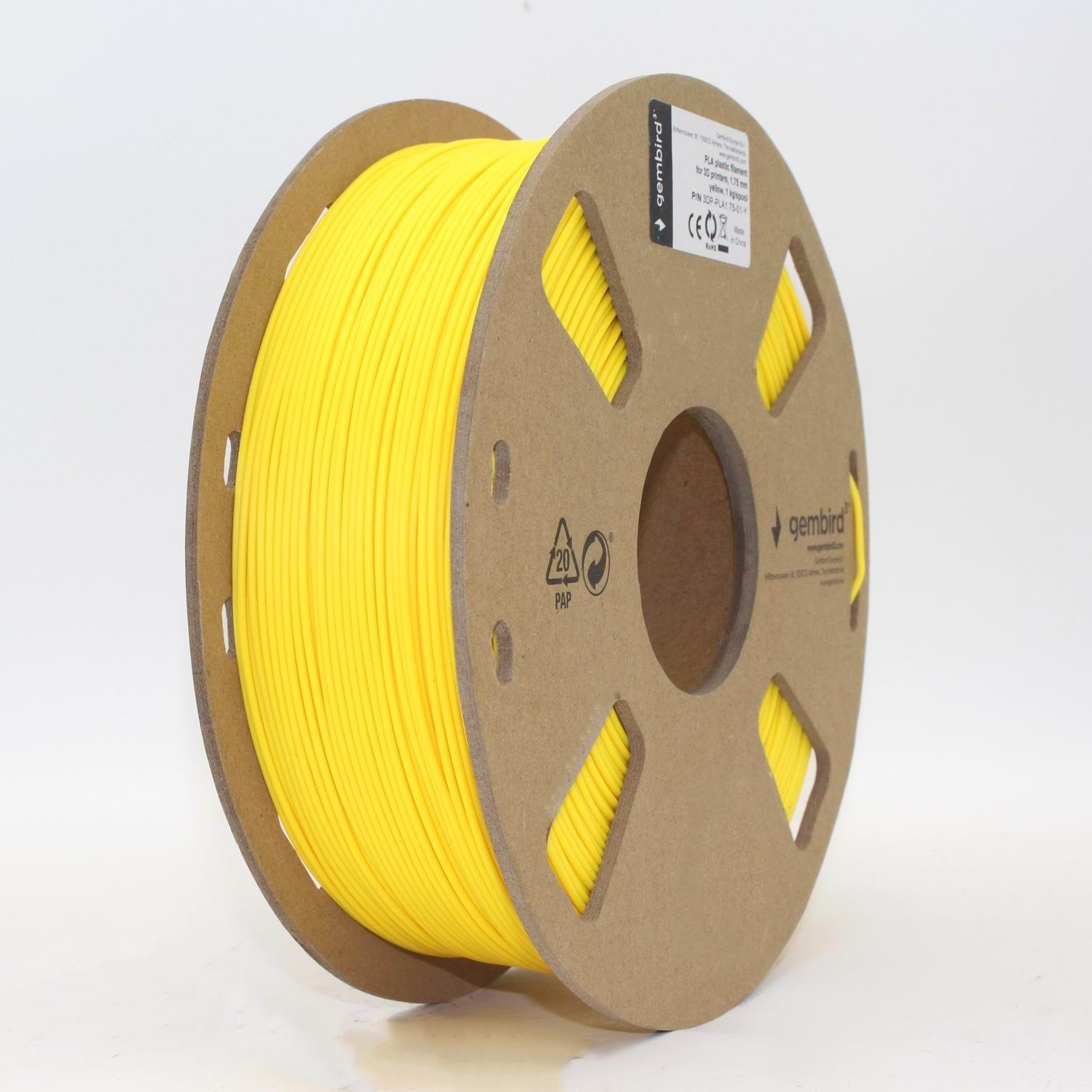 Gembird PLA filament - Gul - 1.75mm ø - 1 kg 3d Filament 3DP-PLA1.75-01-Y