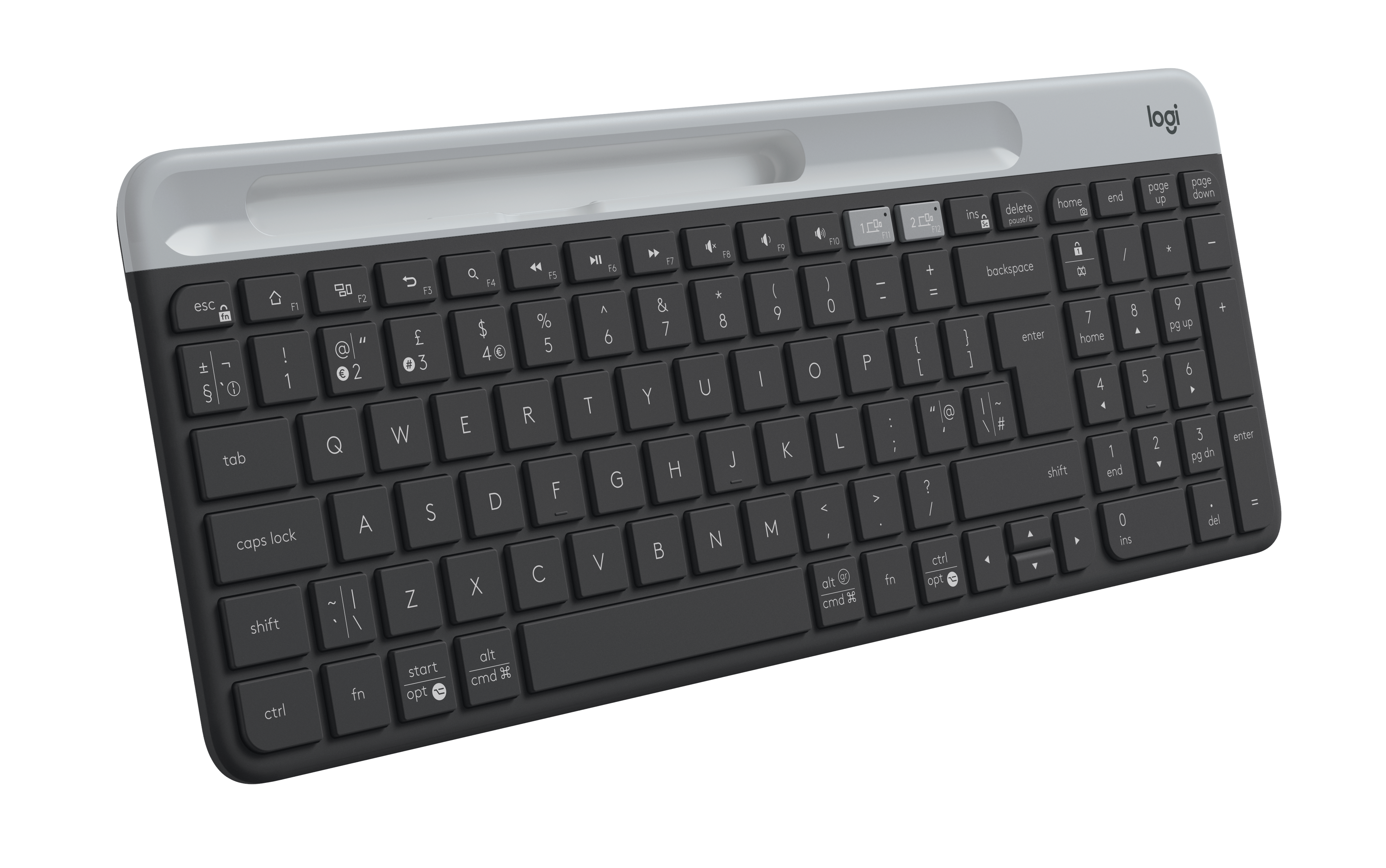Logitech K580 Slim Wireless Keyboard - Tastatur - Nordisk - Grå Tastatur 920-009274