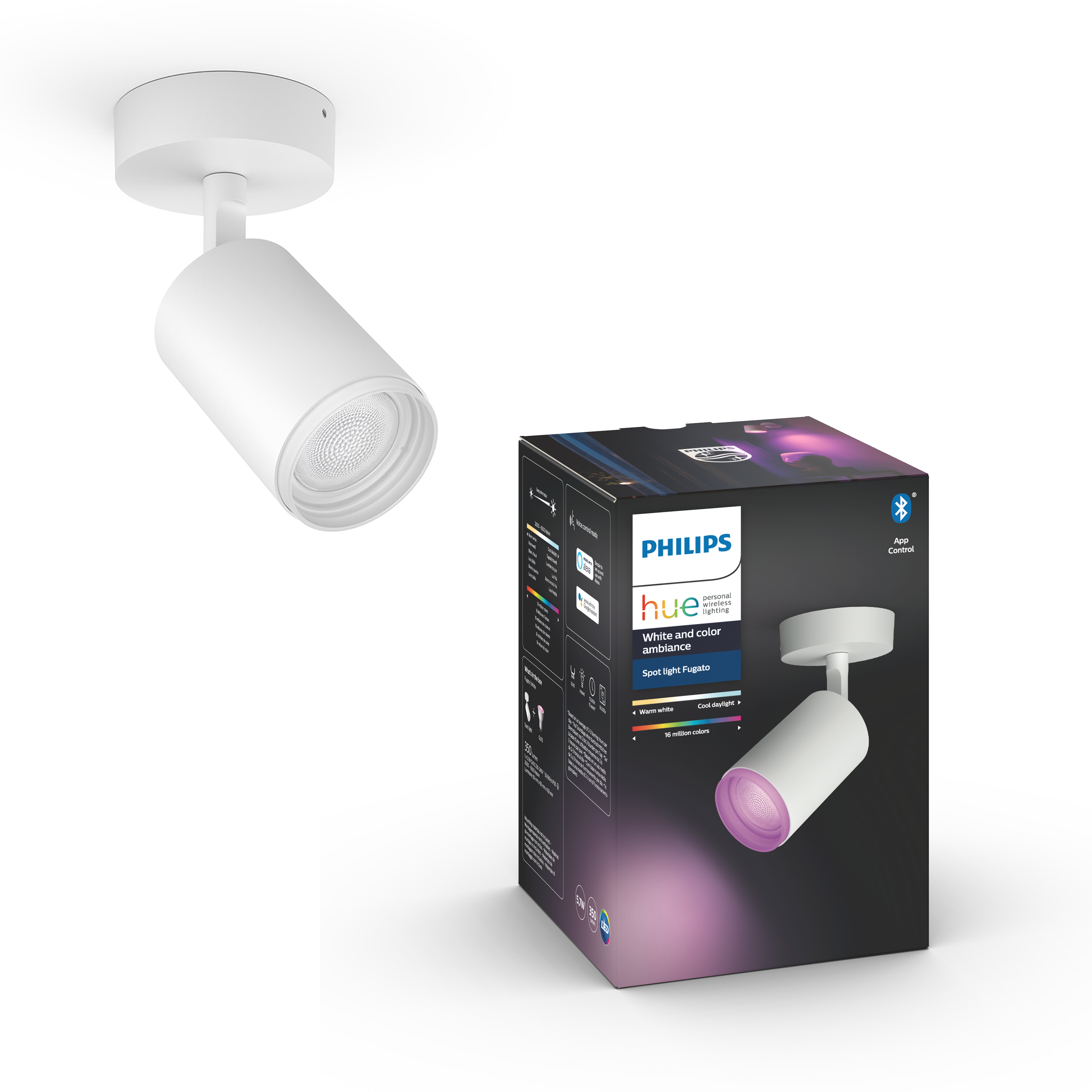Philips Hue Fugato Single Spot - Hvid Smart Home 929003810701