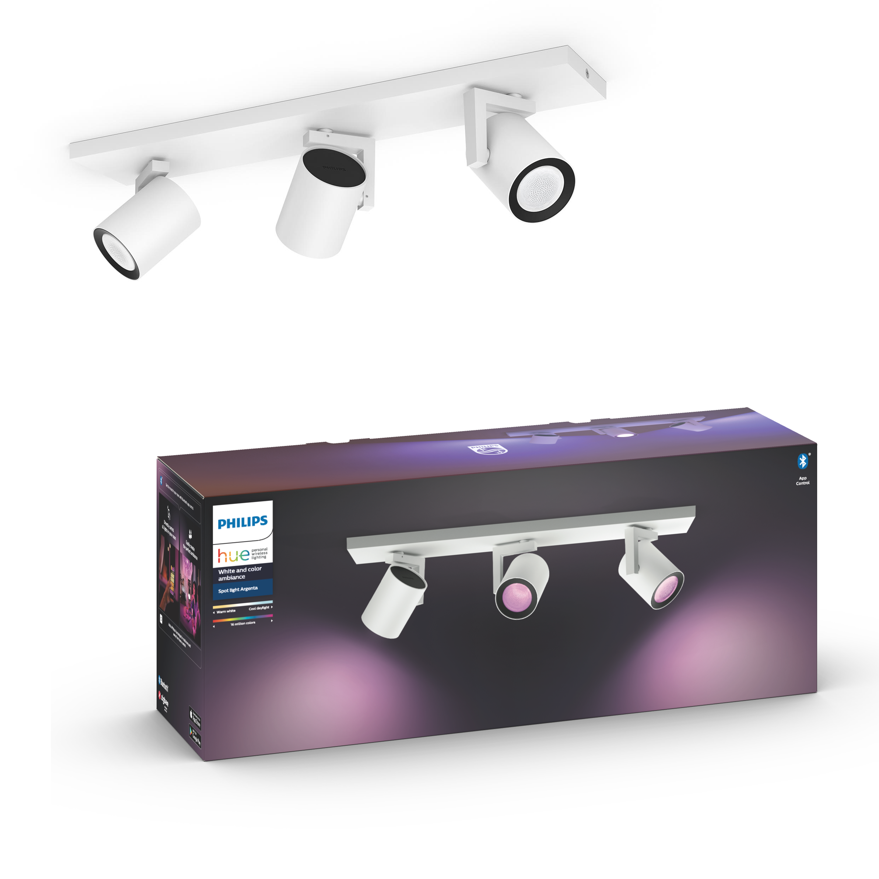 Philips Hue Argenta Plate/Spiral 3x5.7W - Hvid Smart Home 929003808101