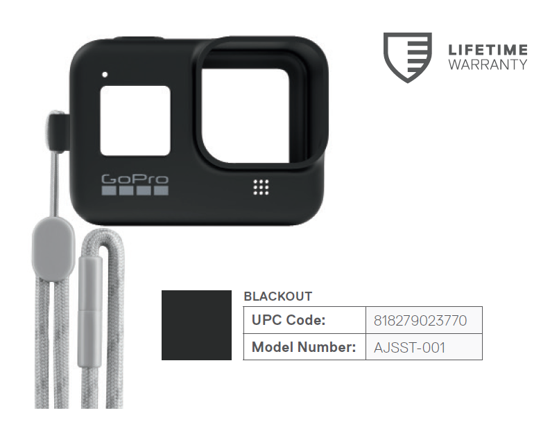 GoPro Sleeve + Lanyard (HERO8 Black) - Blackout Kamerataske AJSST-001