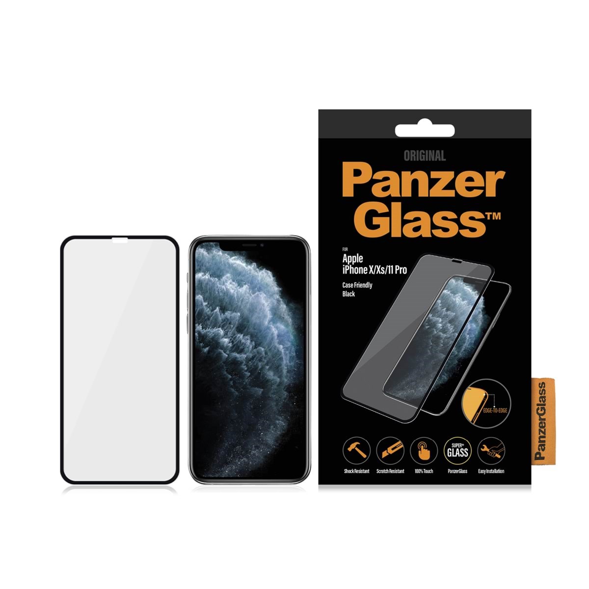 PanzerGlass Screen Protector Apple iPhone 11 Pro | Xs | X | Edge-to-Edge Beskyttelsesglas PANZER2664
