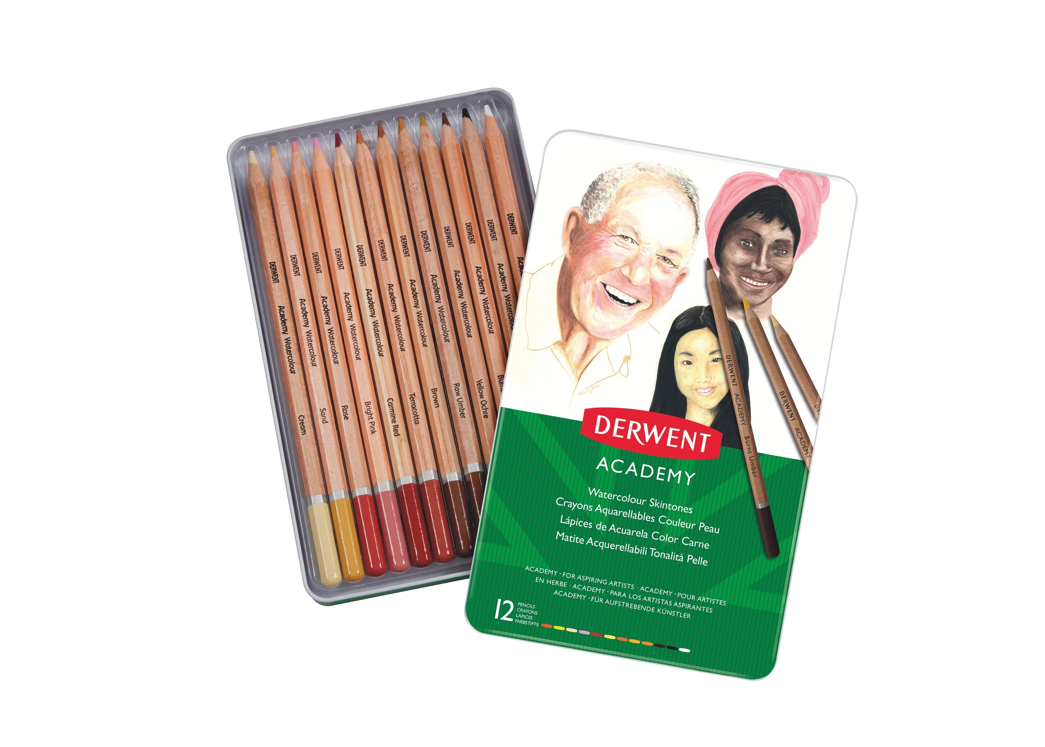 Derwent Academy skintones farveblyanter 12 stk. Tegneværktøj 2300386