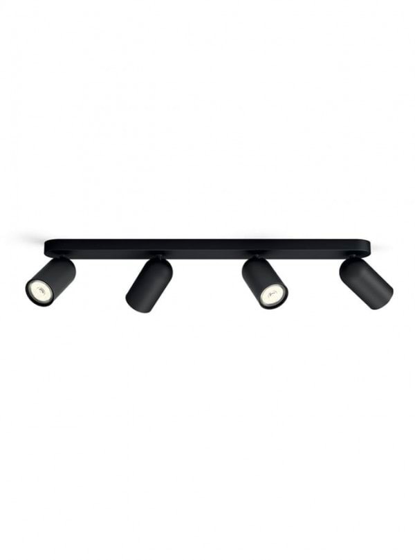 Philips Pongee spotskinne 4xGU10, sort Lampe 915005531601