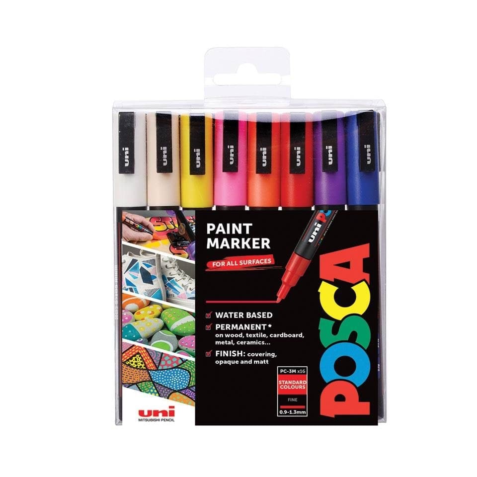 POSCA PC-3M - 16 colors Hobby Artikler Farveblyanter 401629