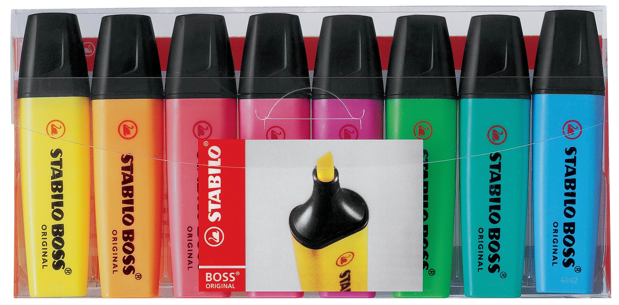 STABILO BOSS highlighter sæt med 8 farver Tegneværktøj 70/8