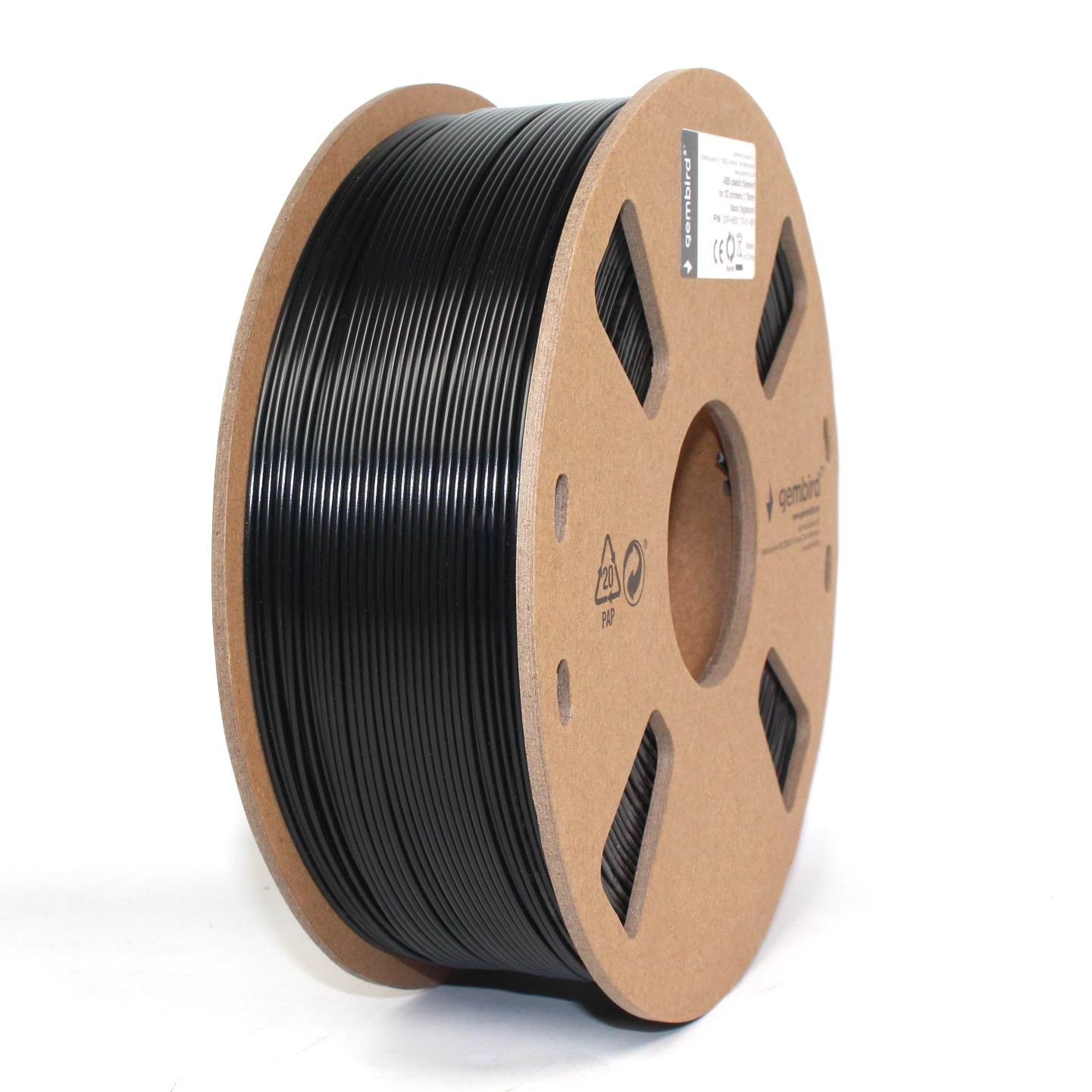Gembird ABS filament - Sort - 1.75mm ø - 1 kg 3d Filament 3DP-ABS1.75-01-BK