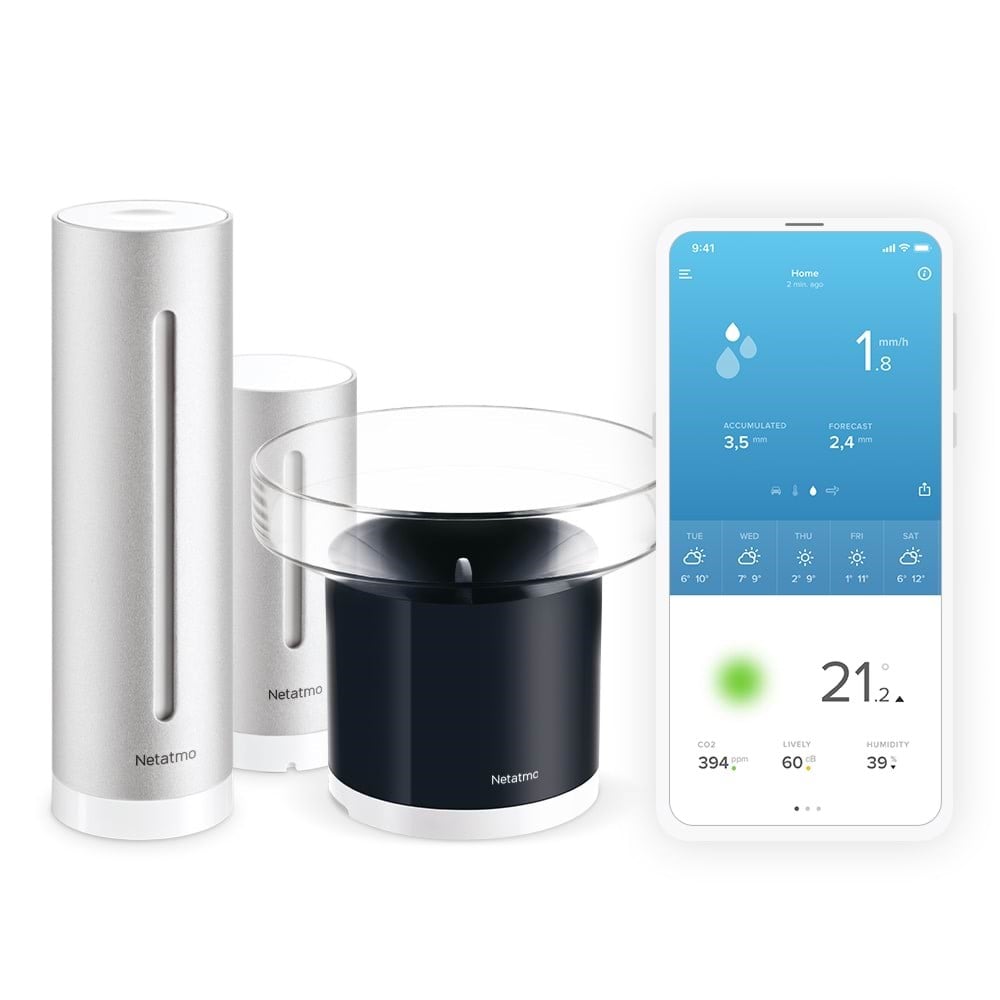 Netatmo Smart Vejrstation Inkl. Regnmåler Smart Home NBU-NWS-NRG-EU