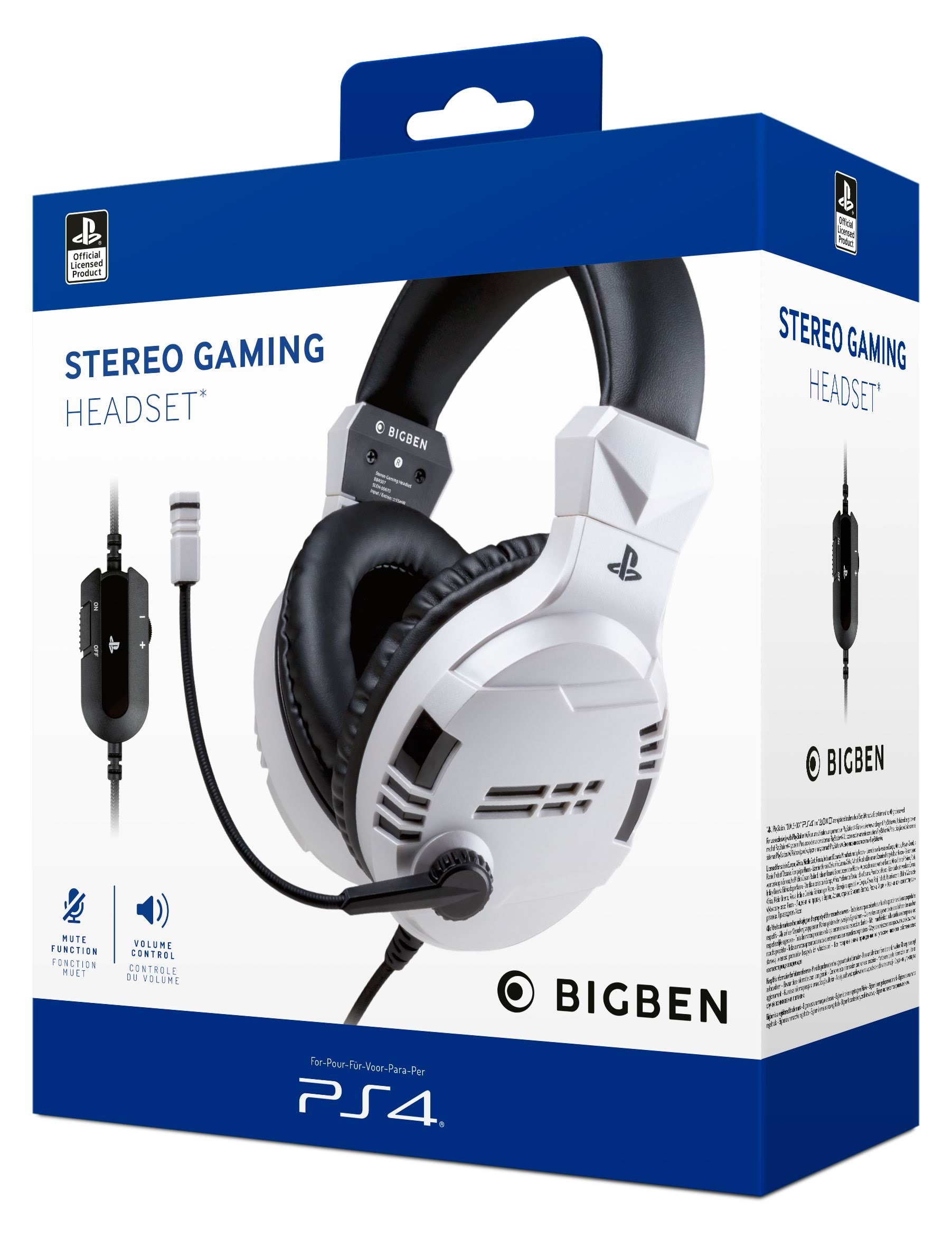 BigBen Interactive PS4/PS5 Gaming Headset V3 - White Hovedtelefoner Og Headset PS4OFHEADSETV3WH
