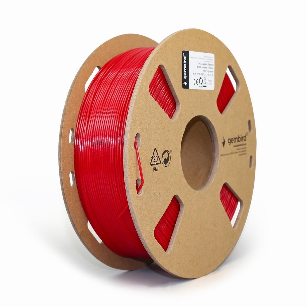 Gembird PETG (PET, PETT) filament - Rød - 1.75mm ø - 1 kg