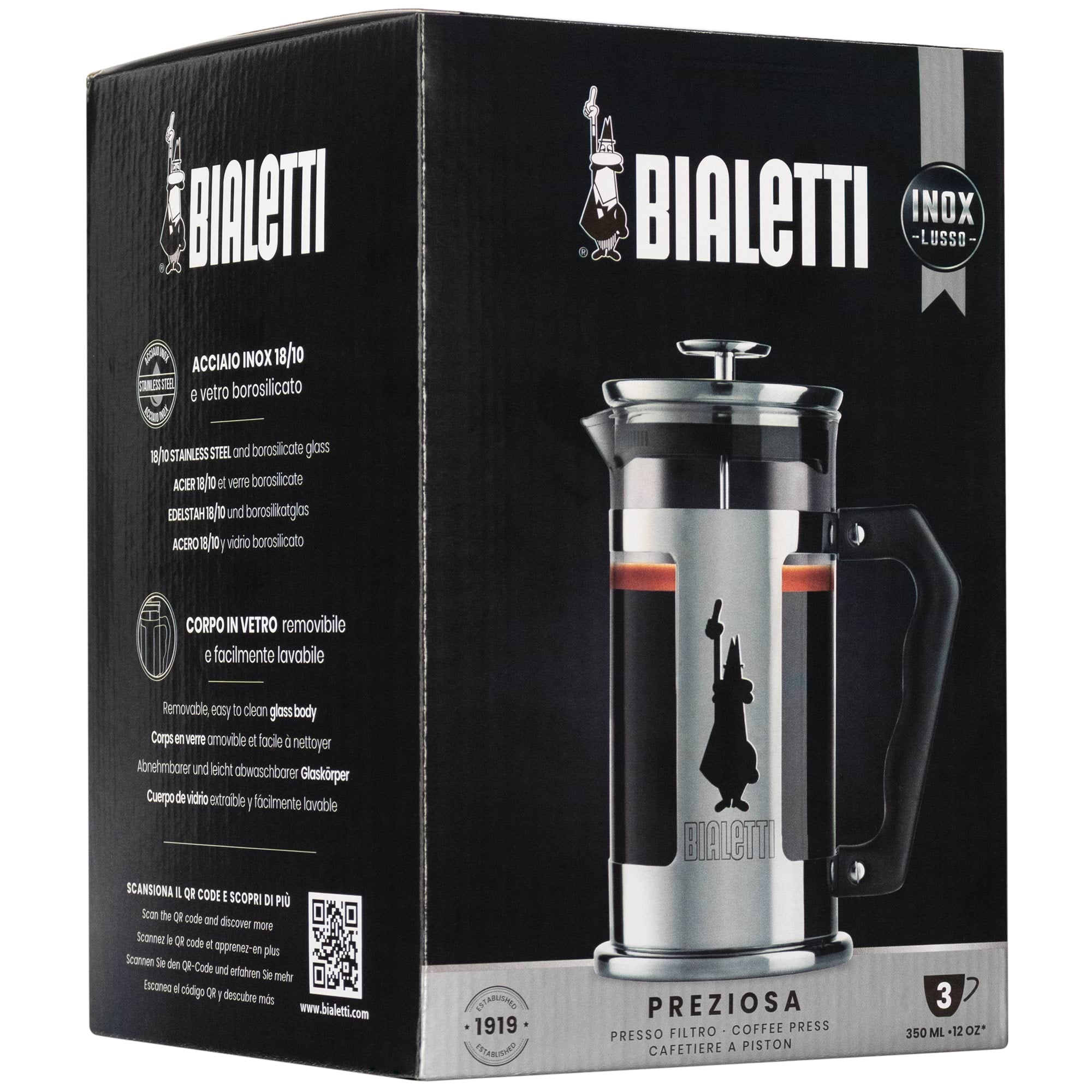 Bialetti Preziosa 3 cups/350 ml Kaffemaskine Transparent 0003160/NW