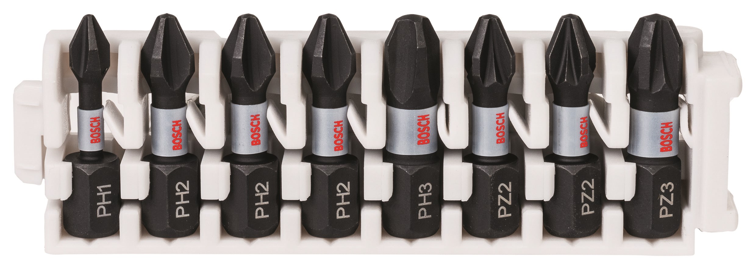 Bosch Impact Control-skruetrækker bitsæt, 8 dele, 1xPH1;3xPH2;1xPH3;2xPZ2;1xPZ3 Bor Og Bits 2608522323